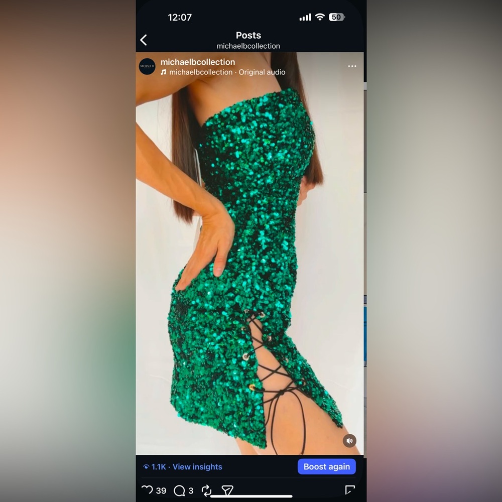 Sparkling Green Sequin Mini Dress